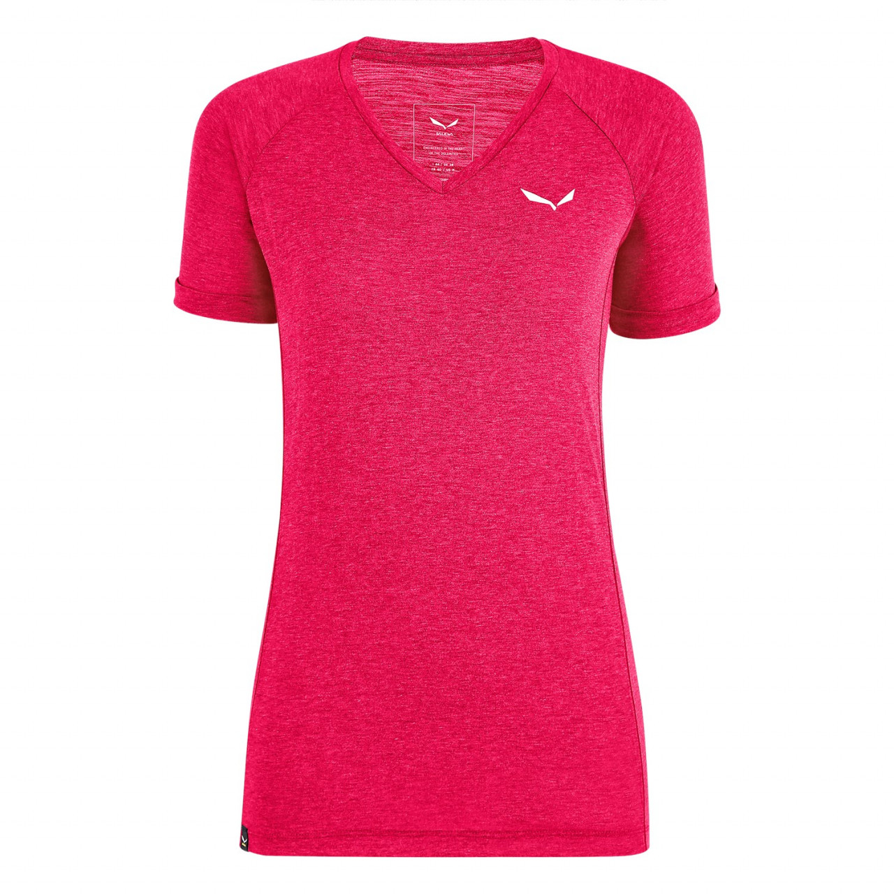 Salewa Women's Puez Melange Dry V-Neck T-Shirts Pink FSQ-709241